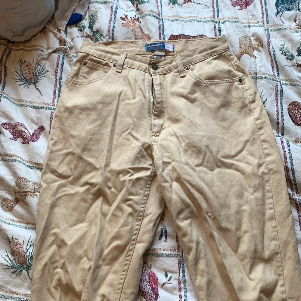 Yellow jean pants